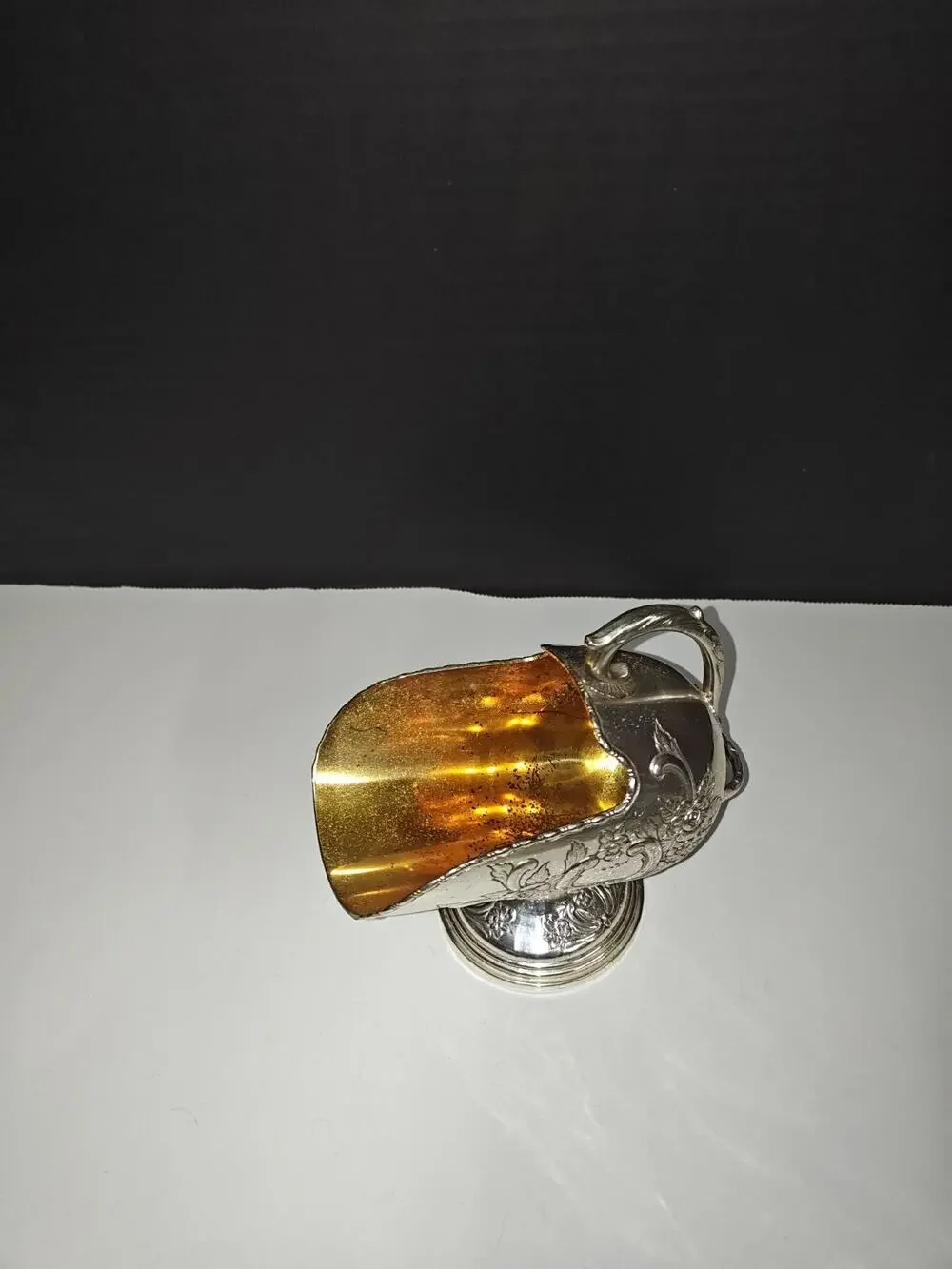Raimond Sterling Silver Plated Sugar Scuttle Vintage Flower Botanical Designs
